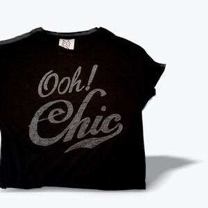 Zoe Karssen Graphic T Shirt Ooh! Chic Black Cotton Modal Shirt Sleeve Womens XS